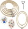 8 Pcs 8 Sizes Round+Oval Embroidery Hoops Set,8cm to 26cm with 1 pcs Screwdriver